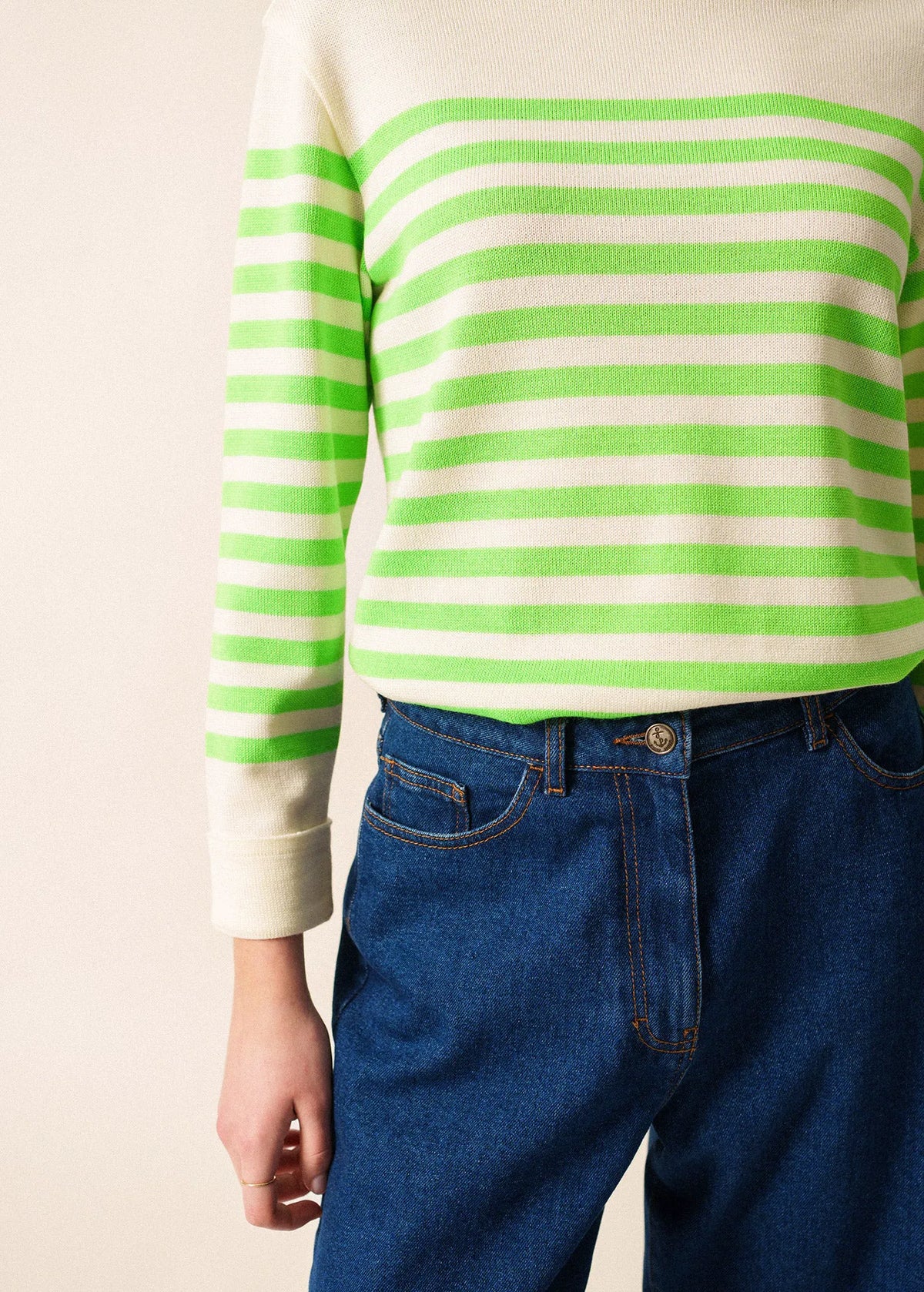 IVORY / NEON GREEN