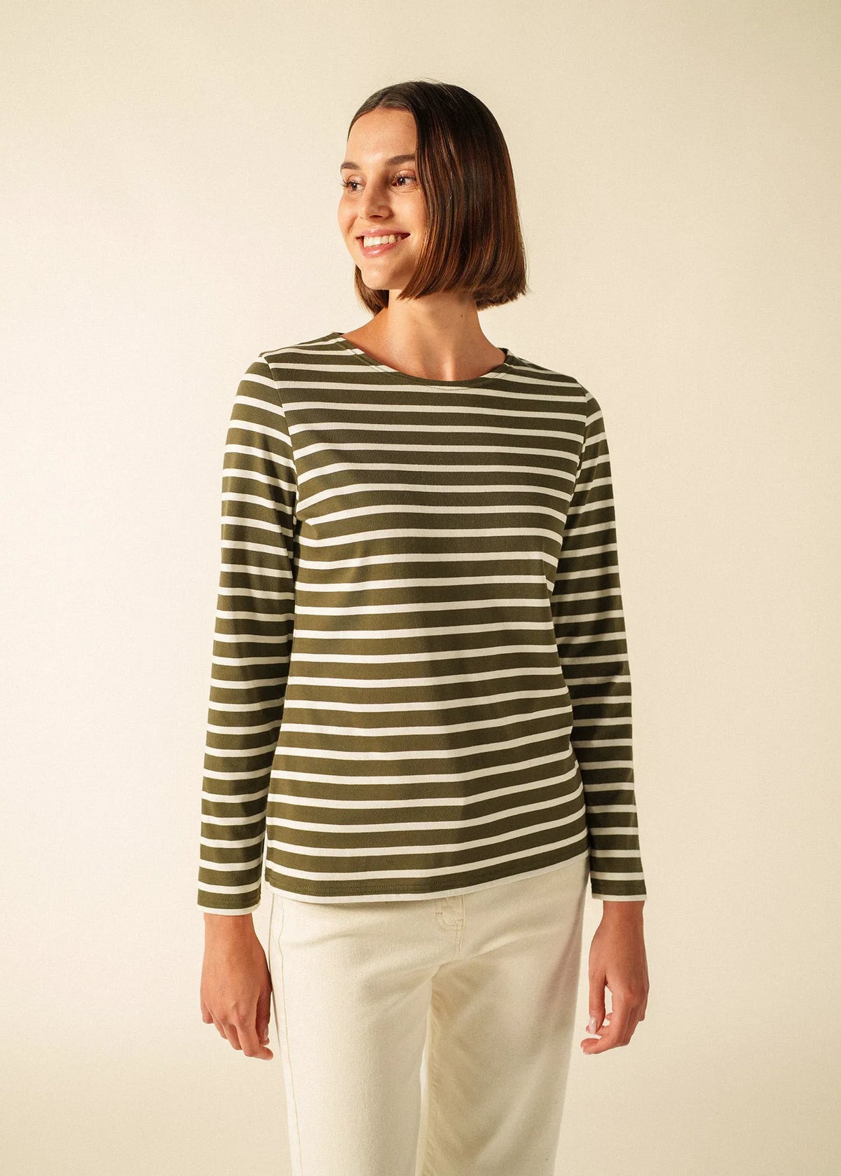 MOSS GREEN / ECRU