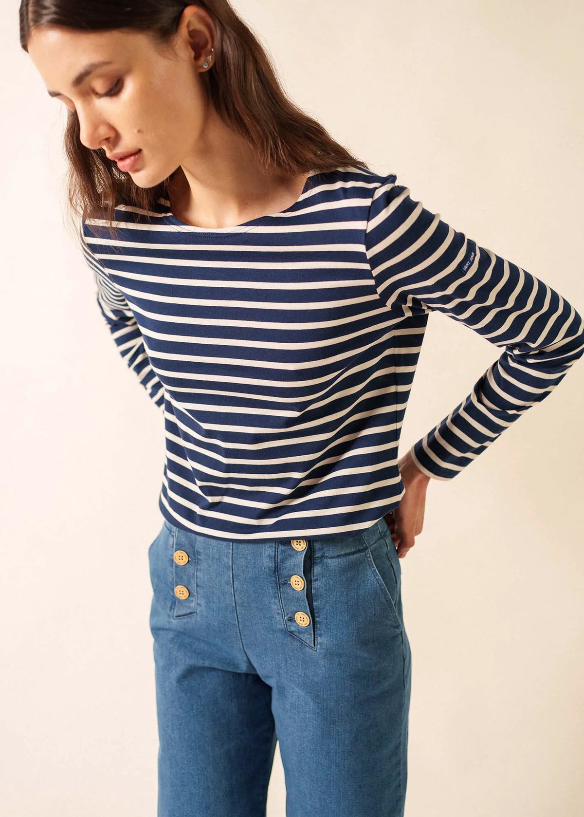 NAVY / ECRU