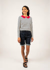ECRU / NAVY / RED