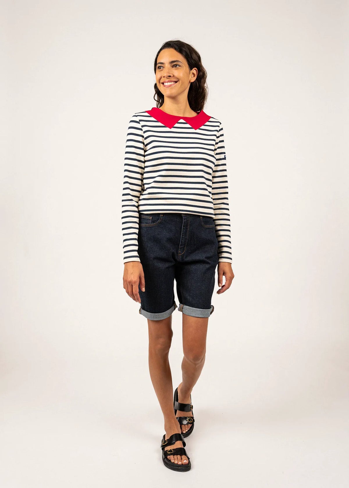 ECRU / NAVY / RED