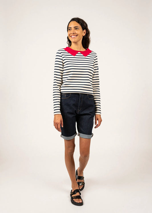 ECRU / NAVY / RED