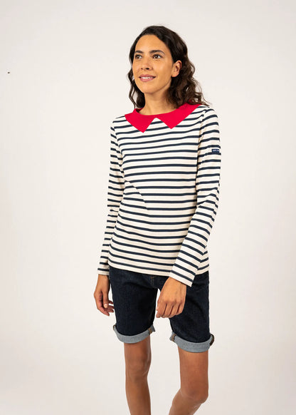 ECRU / NAVY / RED