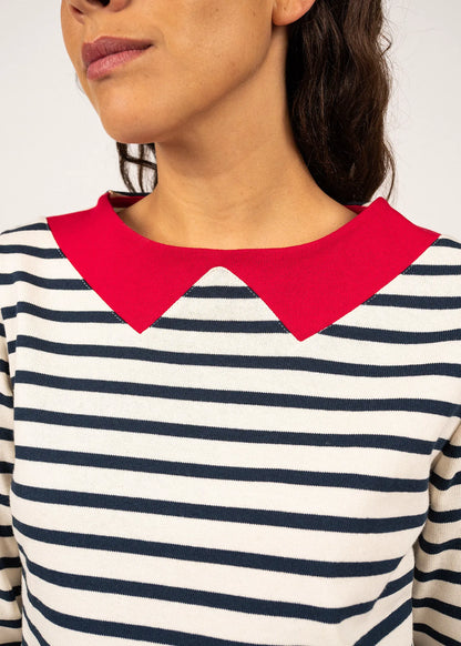 ECRU / NAVY / RED
