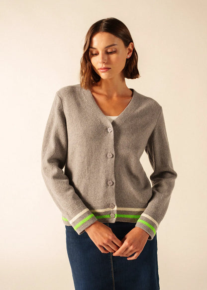 GRAY / NEON GREEN / IVORY