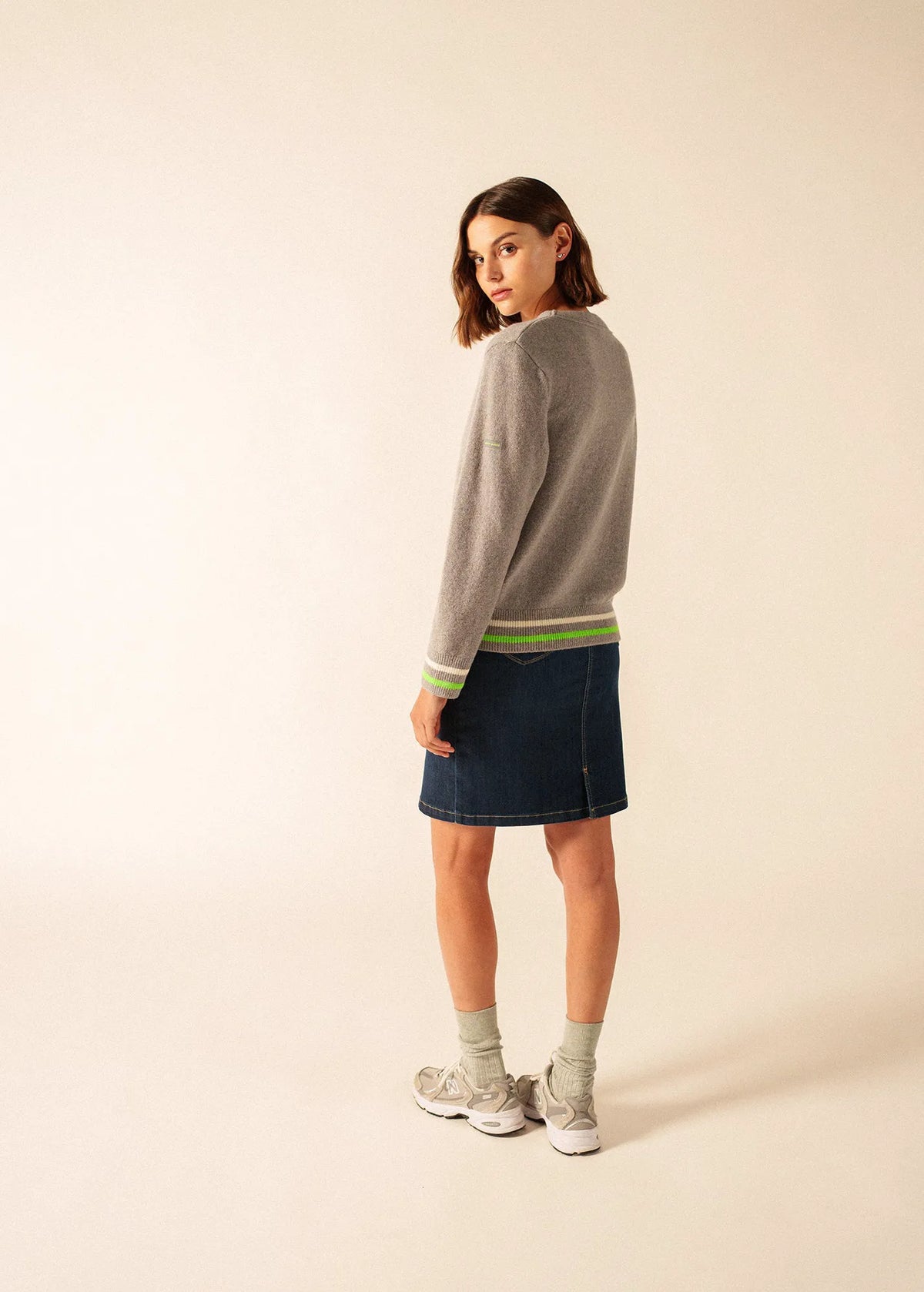 GRAY / NEON GREEN / IVORY