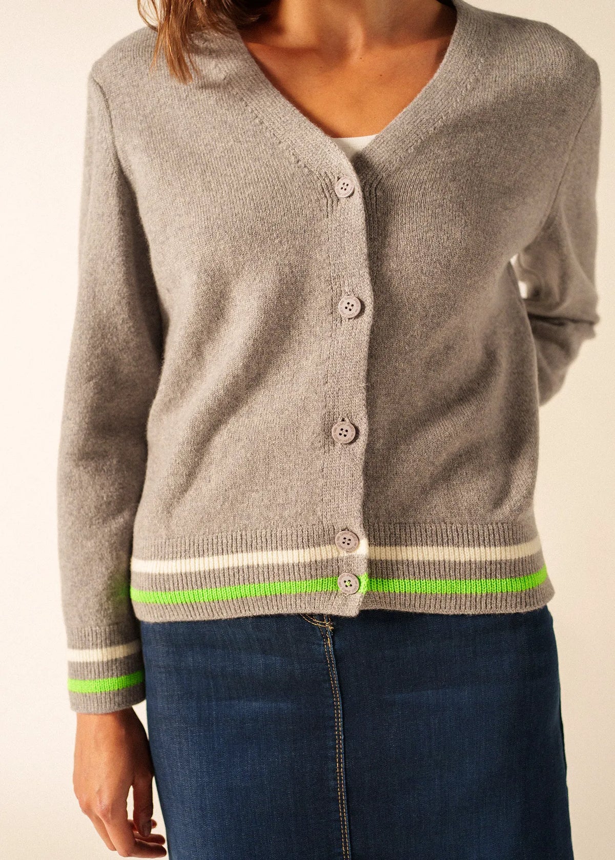 GRAY / NEON GREEN / IVORY