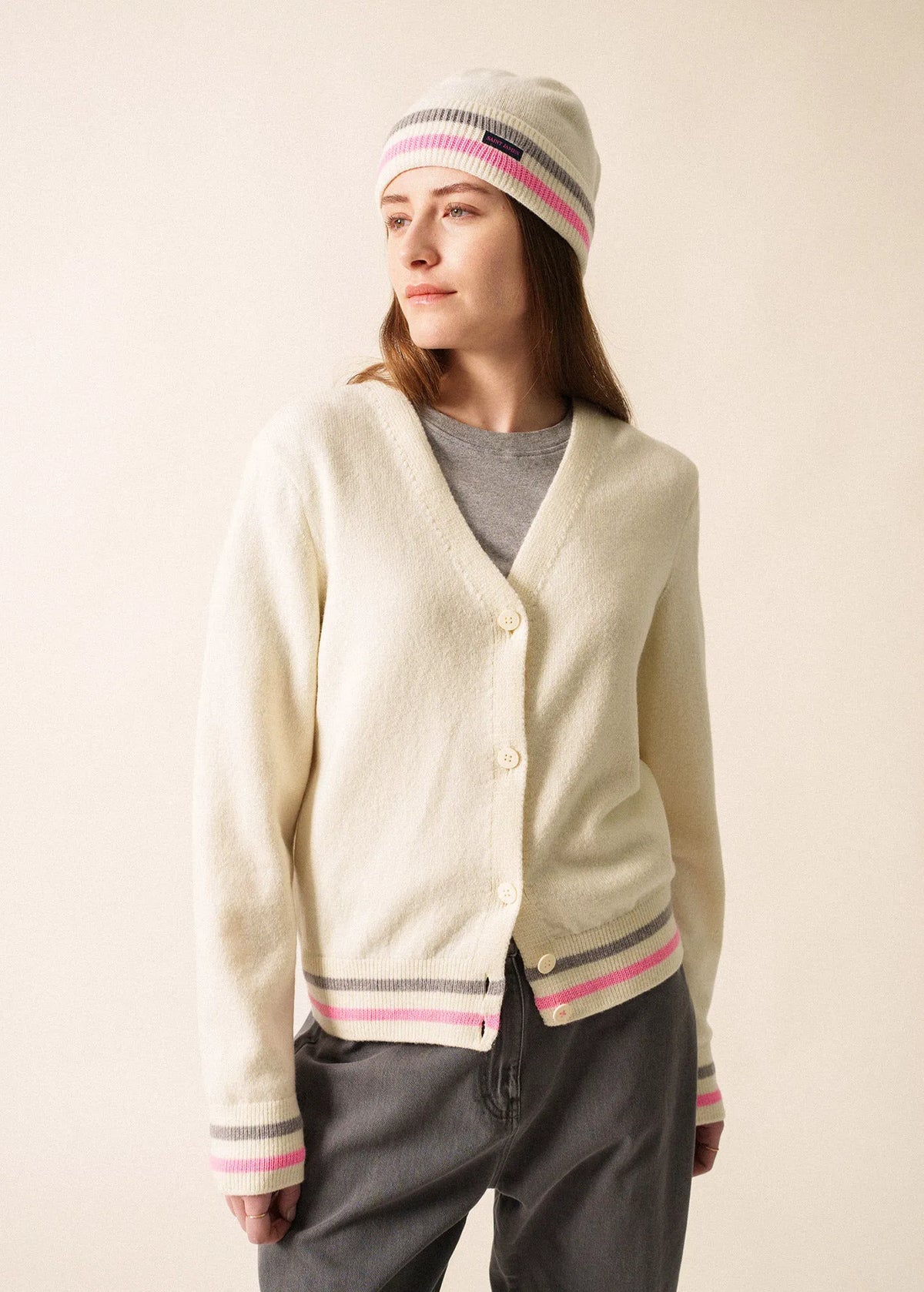 IVORY / BRIGHT PINK / GRAY