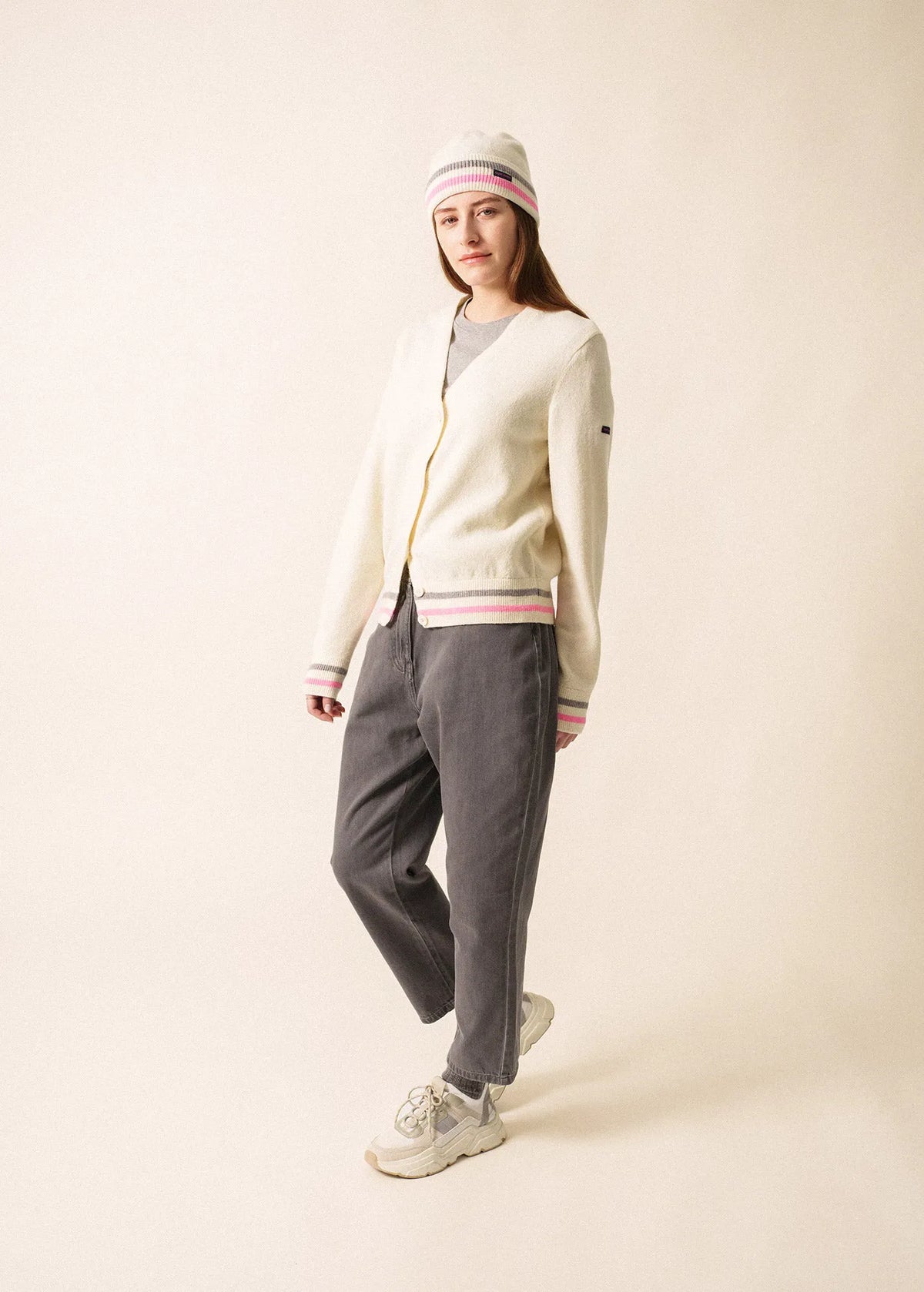 IVORY / BRIGHT PINK / GRAY
