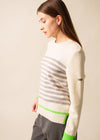 WHITE / PEARL MELANGE / NEON GREEN