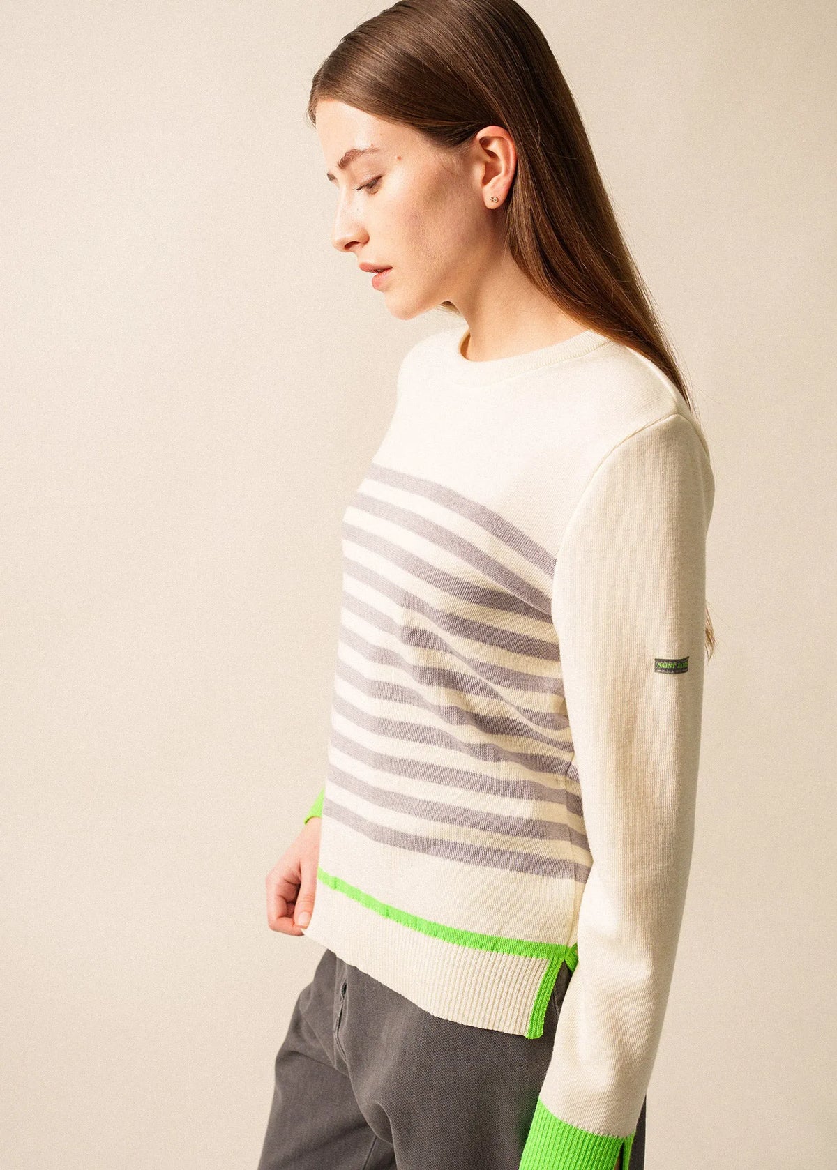 WHITE / PEARL MELANGE / NEON GREEN