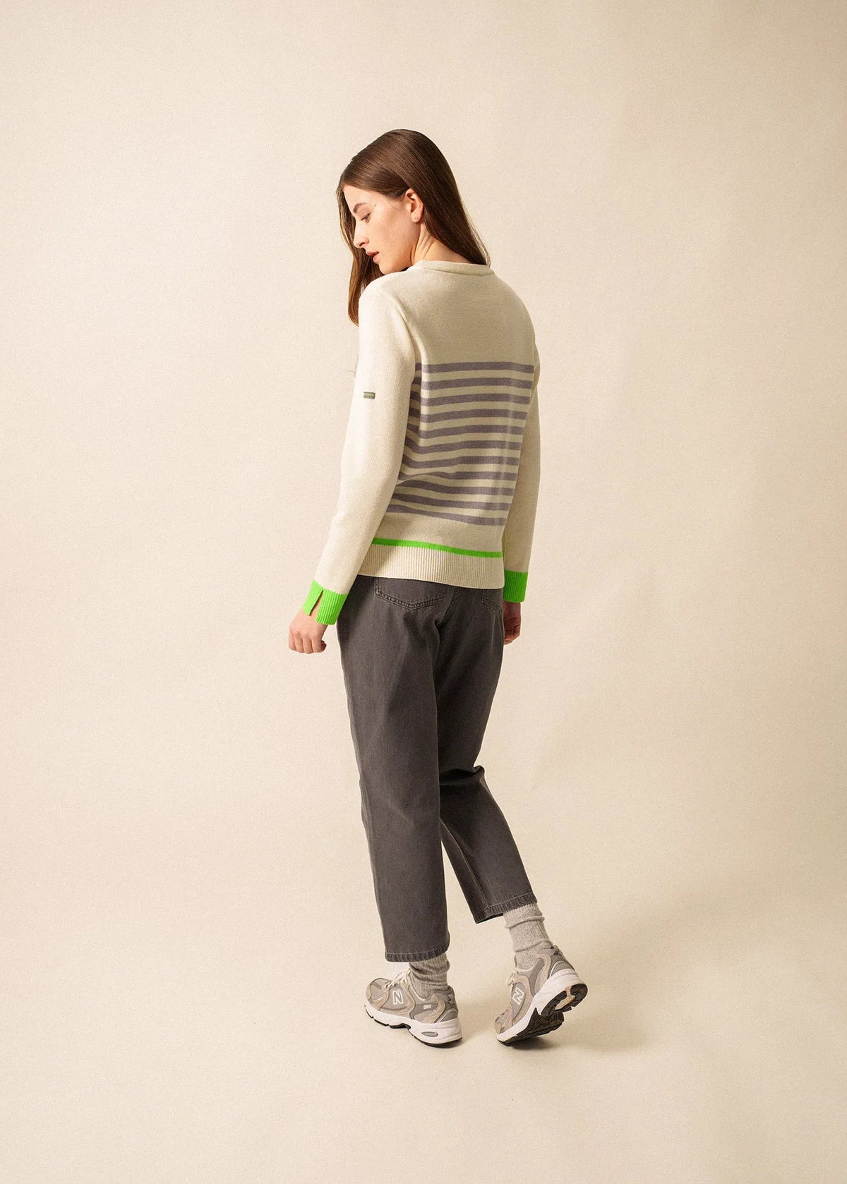 WHITE / PEARL MELANGE / NEON GREEN