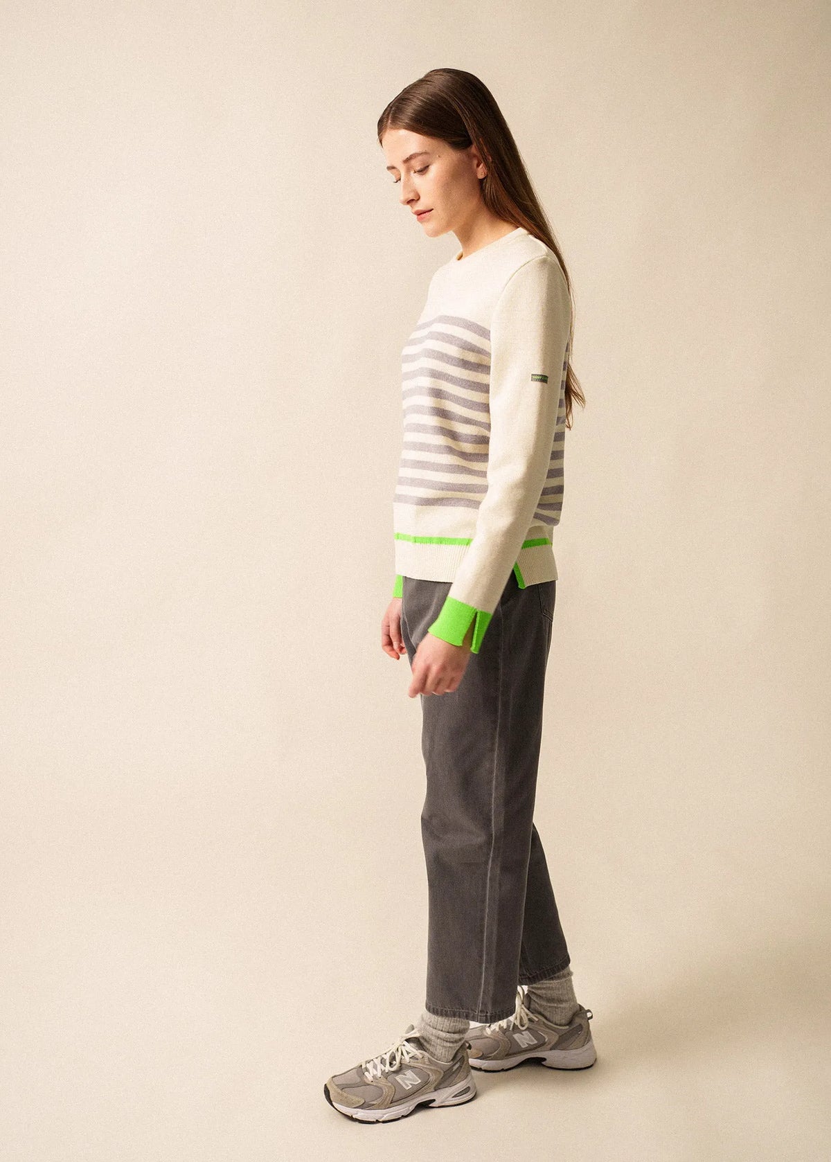 WHITE / PEARL MELANGE / NEON GREEN