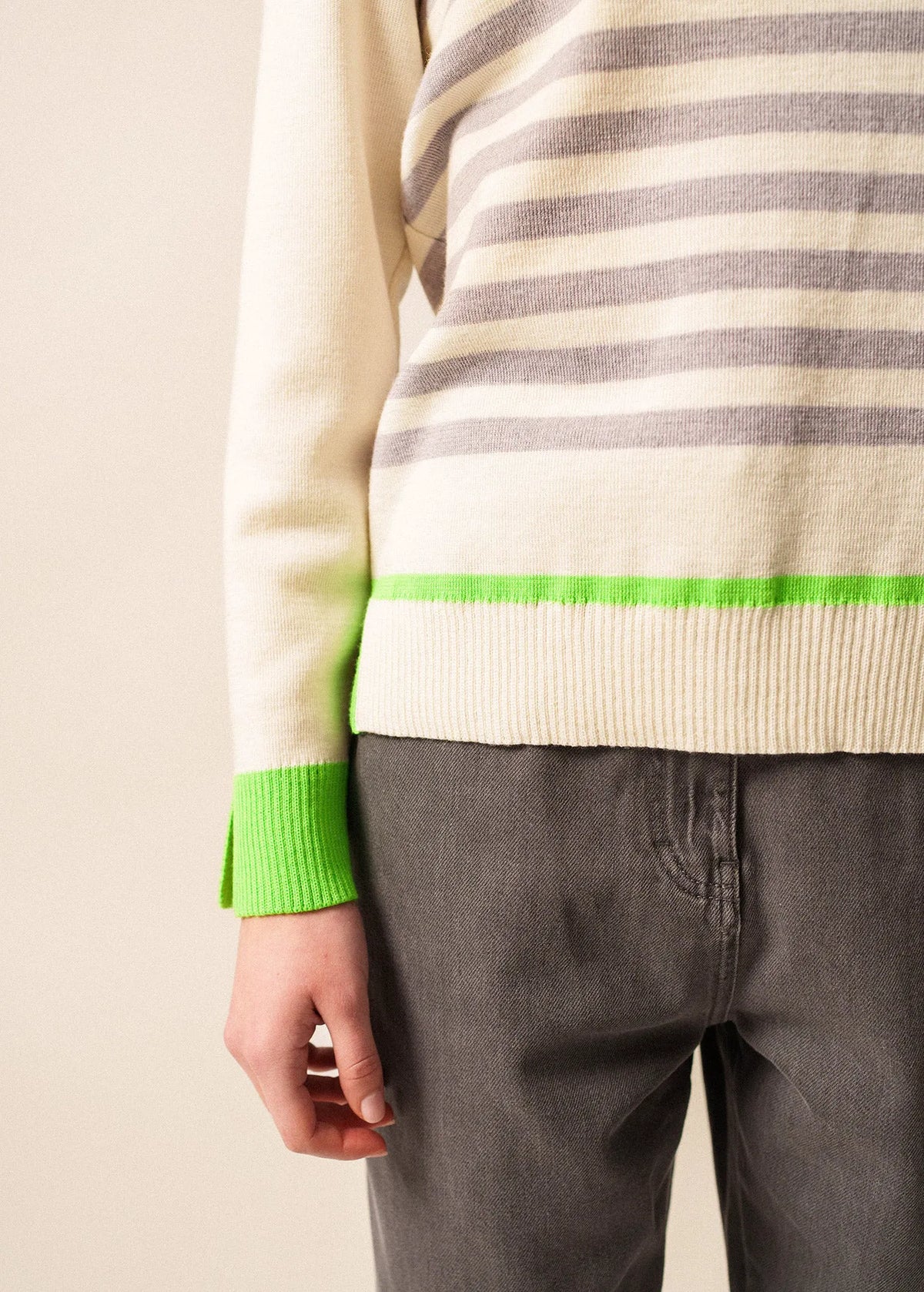 WHITE / PEARL MELANGE / NEON GREEN