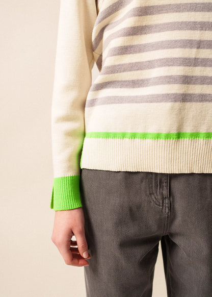 WHITE / PEARL MELANGE / NEON GREEN