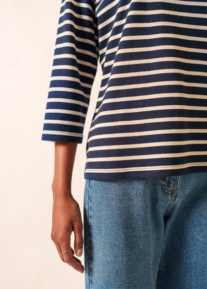 NAVY / ECRU