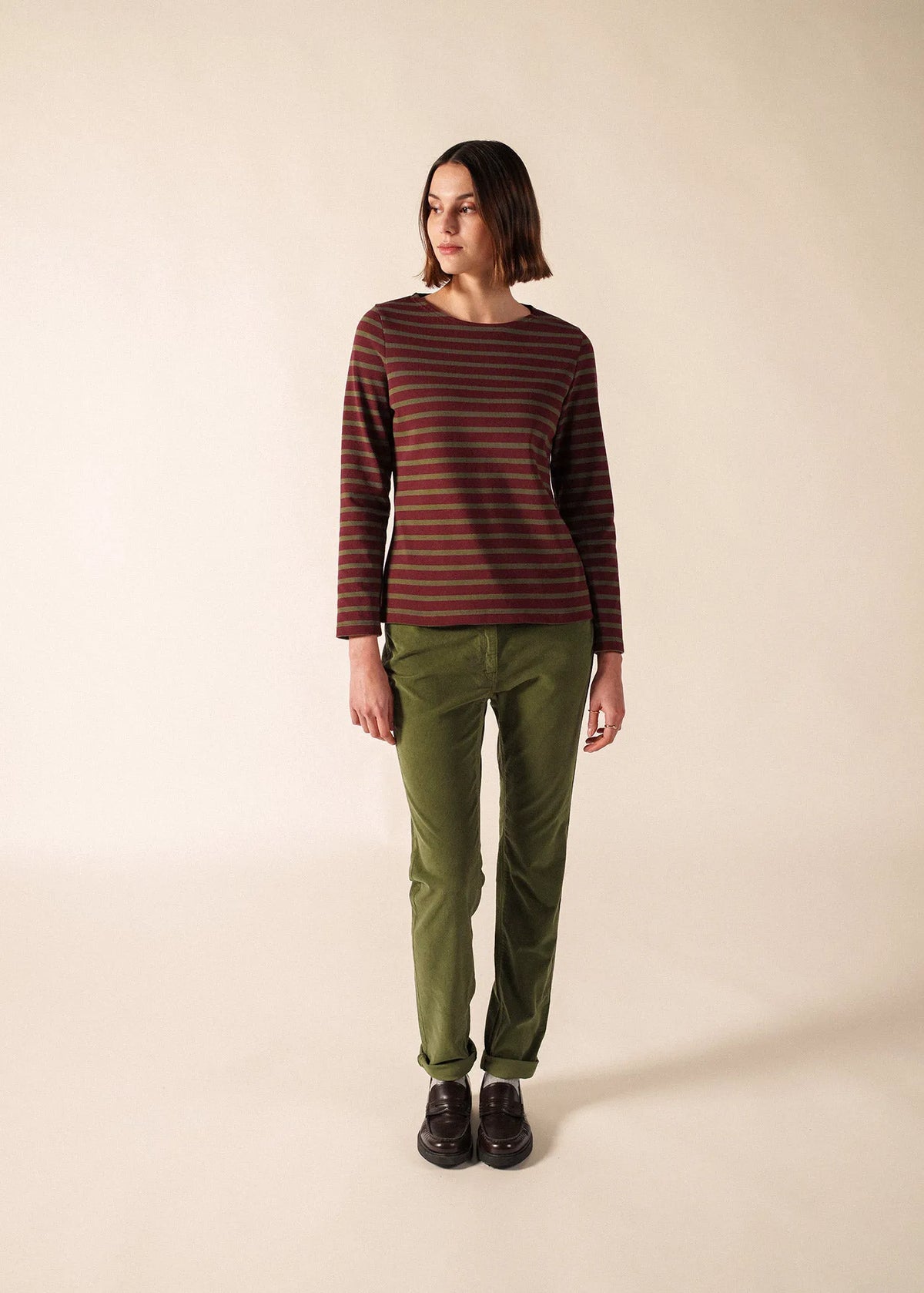 BURGUNDY / MOSS GREEN