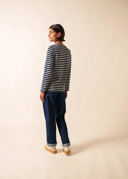 NAVY / ECRU