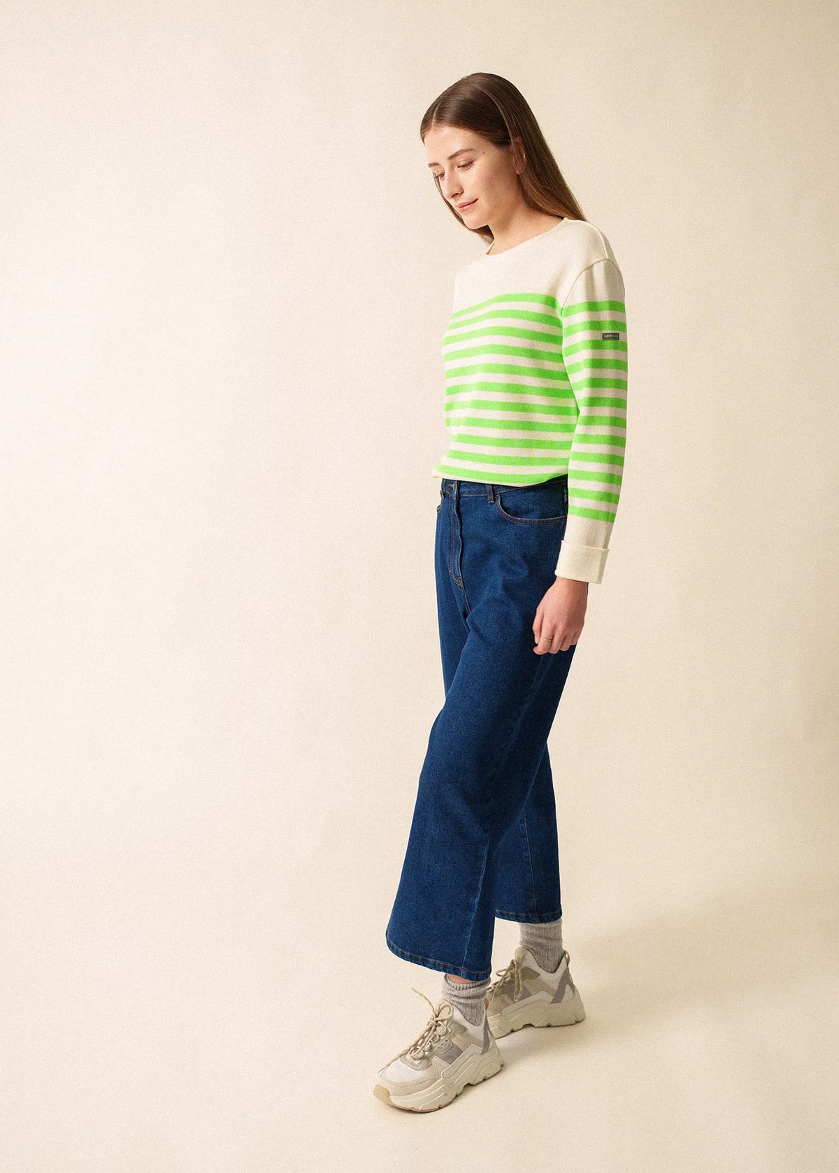 IVORY / NEON GREEN