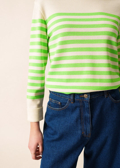 IVORY / NEON GREEN