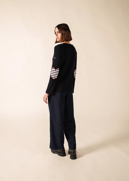 NAVY / ECRU / RED
