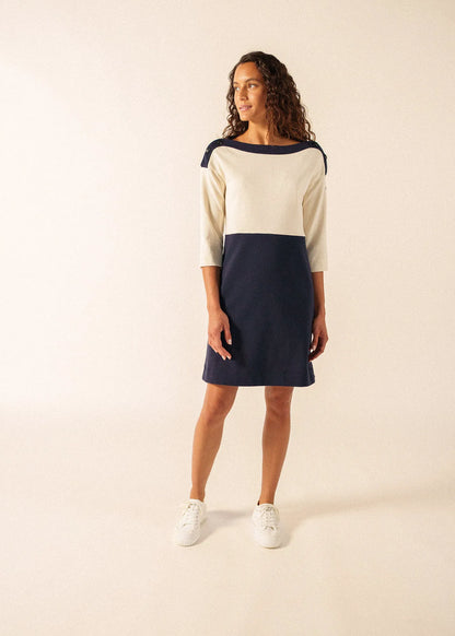 NAVY / ECRU