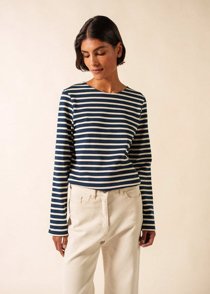 NAVY / ECRU