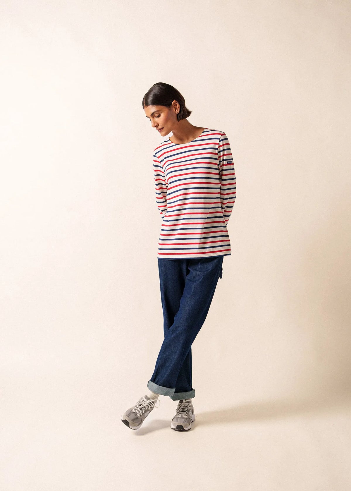 ECRU / NAVY / RED