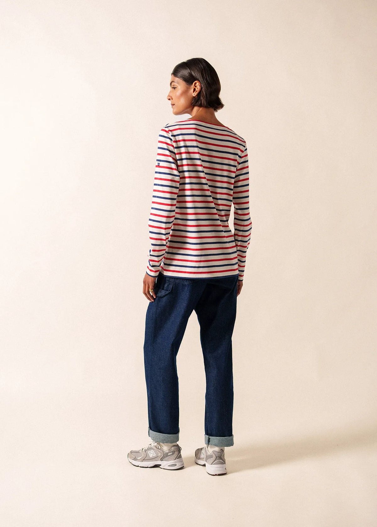 ECRU / NAVY / RED