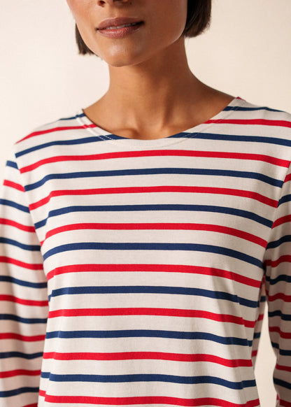 ECRU / NAVY / RED