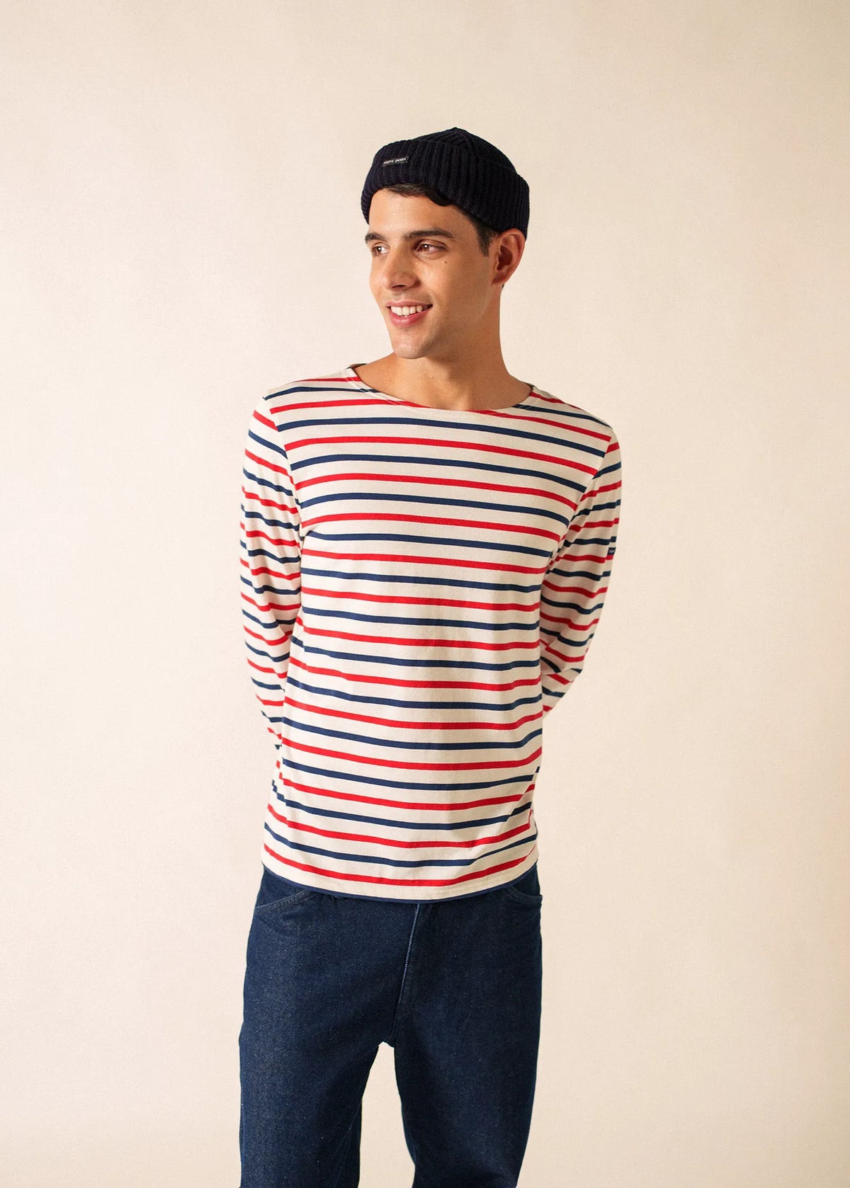 ECRU / NAVY / RED
