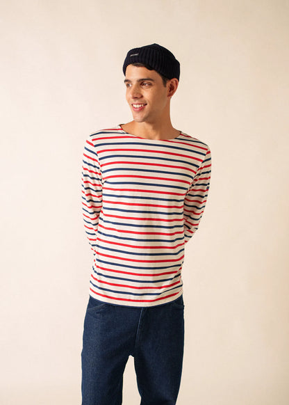 ECRU / NAVY / RED