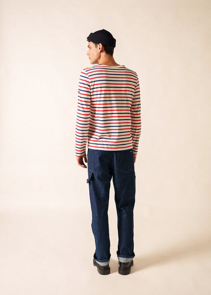 ECRU / NAVY / RED