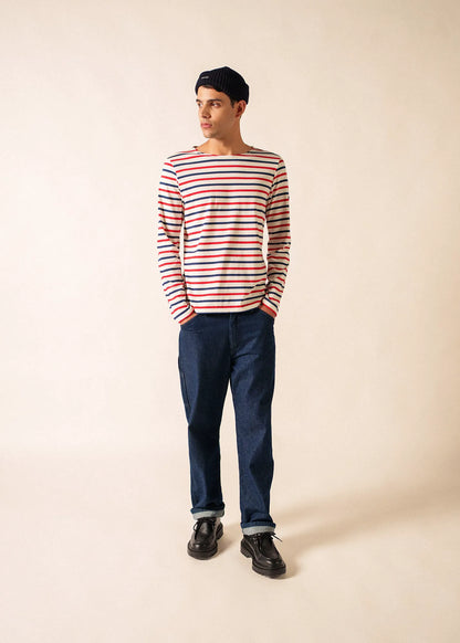 ECRU / NAVY / RED