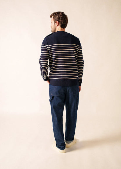 NAVY / ECRU