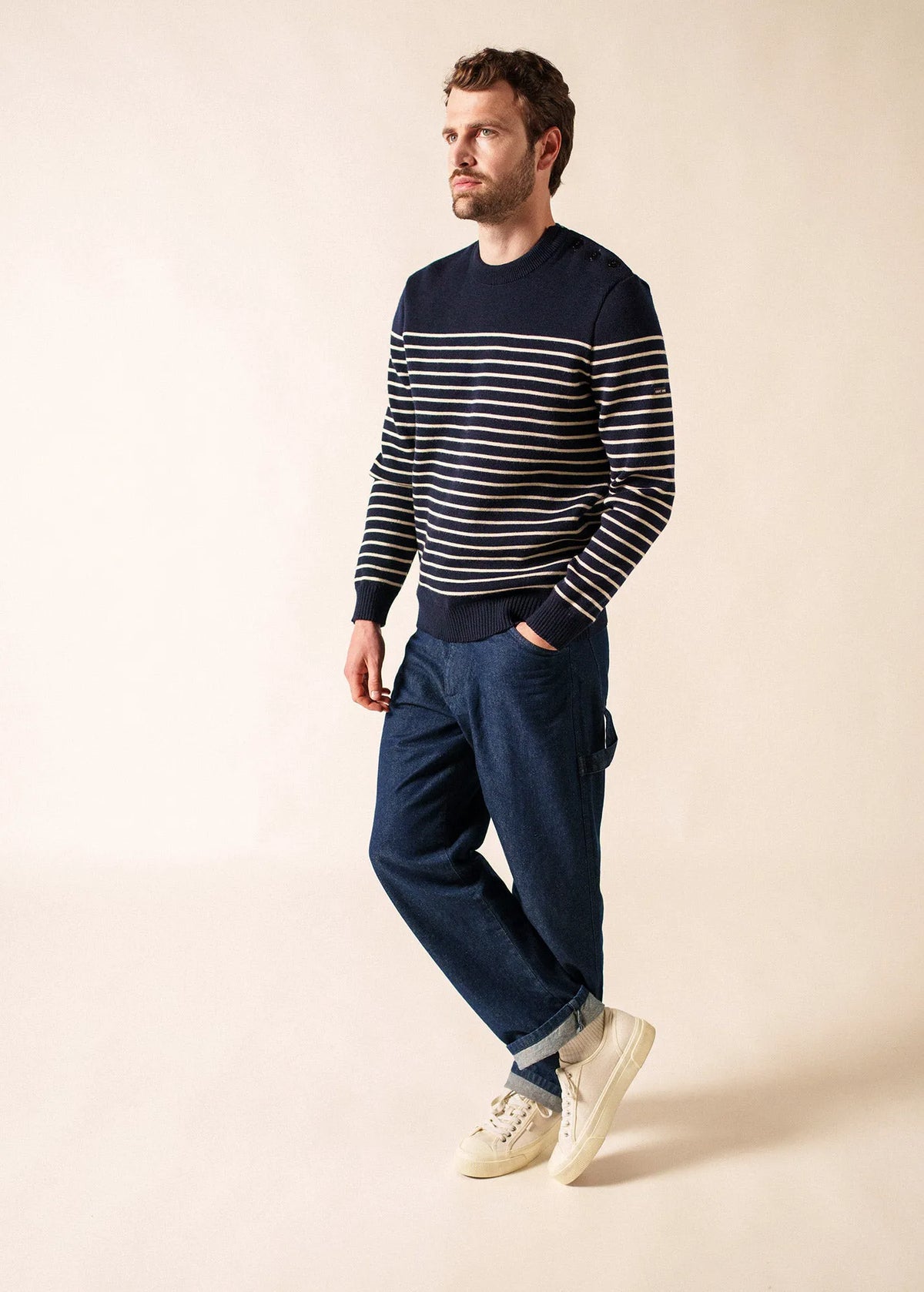 NAVY / ECRU