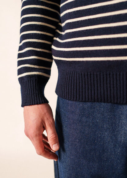 NAVY / ECRU