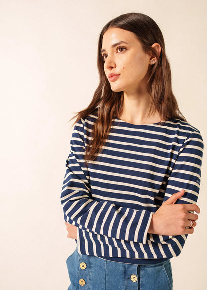 NAVY / ECRU