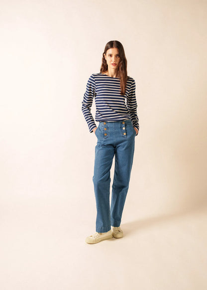 NAVY / ECRU