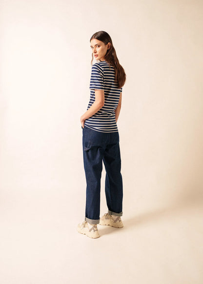 NAVY / ECRU