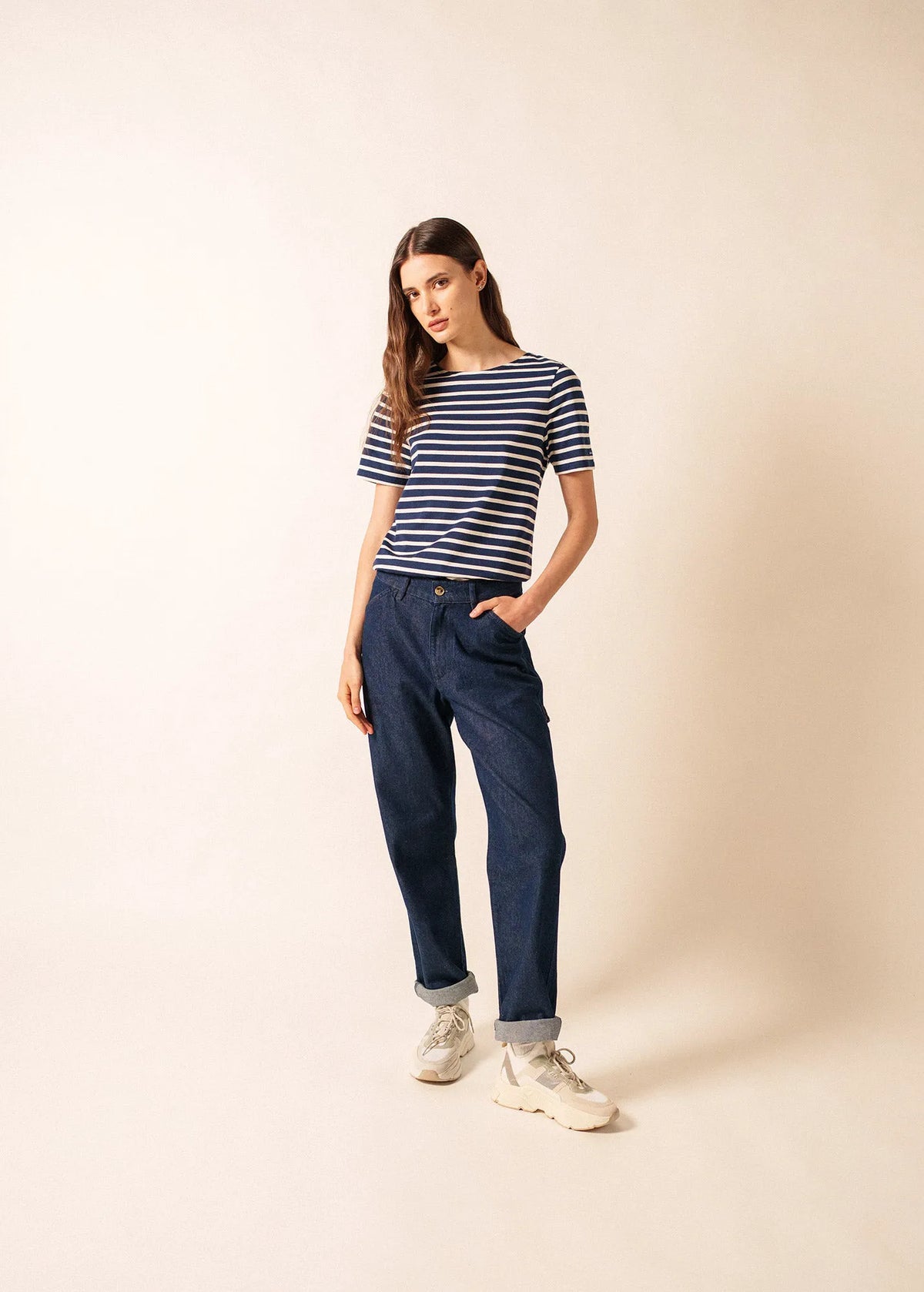 NAVY / ECRU