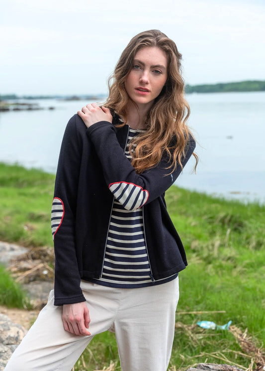 NAVY / ECRU / RED
